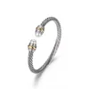 Armband Dy Luxus-Designer-Twisted-Perlenkopf-Damenmode, vielseitige Twist-Armbänder, Schmuck, platiniert, Hochzeitsgeschenke, 4 mm dick