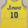 Sjzl98 #10 B.J. ARMSTRONG Iowa Hawkeyes college basketball jersey Retro Throwback Customize any size number and player name