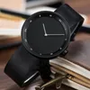 Wallwatches Brand Simple Ultra Thin Men's Quartz Watch Fashion Leather Gran Dial Minimalismo Reloj Male Black Creative Water Wrist