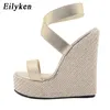 Eilyken Super High Peep Toe Gladiator Wedges Sandales Couverture Talon Plate-forme Dames Sandales Mode Été Femmes Chaussures taille 35-42 220516