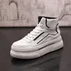 Kleiderparty Designer Hochzeitsschuhe atmungsaktuelle weiße vulkanisierte Schnüre -up -Casual -Sneakers rund Zeh Dicke Bottom Business Driving Walking Slads W58 2162