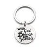 Keecheins Creative Creative inossidabile Cleveless Acciaio Inspirational God All Things sono possibili lettere regalo fai -da -te personalizzabile Wholesalekeyc