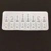 Moldes de joyería de silicona de ajedrez internacional Diy Clay Epoxy Resina Modelo Decoración Candy Chocolate Pastel Molde al por mayor