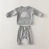 Mode Baby Kleidung Set Frühling Kleinkind Baby Junge Mädchen Casual Tops Pullover UND Lose Hosen 2 stücke geboren Baby Junge kleidung Outfits