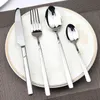 Cozy Zone Dinnerware Set Luxury Cutlery Steel Set Quality 24Pcs Tableware Knives Forks Dining Dinner Set Western Food Restaurant 220727