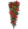 Dekoratif Çiçek Çelenkleri Noel LED Çelenk Çelenkler Dekorasyon Kablosuz Yardımcı Ön merdivenler Navidad Noel Dekor Adornos de E0307