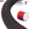 3638cm PU Leer stuurwielafdekking Beschermer Rubber Binnenring Skidproof Zweet Absorberende sportwagen Styling Diy Autoverslag J220808