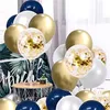 50pcs/set 12 "granatowe i złote balony konfetti białe metalowe urodziny uroczystość ukończenia przyjęcia Dekorat MJ0723