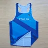 Italia National Team Man Fast Running Net Breattable Vest Speed ​​Professional Athlete Track Field Singlet Anpassningsbar 220419