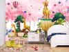 Custom papel de parede wall sticker 3d mural wallpapers animal children's room wall painting decoration murals