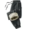 Мужские брюки Зима густые теплые флисовые спортивные штаны Мужчины бегают спортивную одежду черно -серой повседневной трассы плюс размер 6xl 7xl 8xl 220826