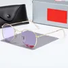 Sunglasses Classic Design Brand Round UV400 Eyewear Metal Gold Frame Glasses Men Women Mirror Glass Lens Sunglass With Box 3447