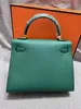 25cm Brand purse luxury Shoulder Bag women designer handbag epsom Leather handmade stitching malachite avacado green etc colors wholesale price