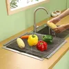 Égouttoir à vaisselle en acier inoxydable, organisateur de rangement, étagère pour évier de cuisine, égouttoir à vaisselle pour évier, support de séchage, accessoires CX220413