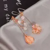 5Pair New Trendy Asymmetric Dangle Earrings For Women Shiny Crystal Flower Futterfly Long Tassel Sweet Jewelry