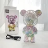 Bear Electric Fans Portable USB Charging Fan Handheld Spaceman Mini Electroplating Gradient Desktop 8 colors