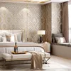 Wallpapers Beigegrey Gold Textured Luxury Classic Damask Wallpaper Bedroom Living Room Home Decor Waterproof PVC Wall Paper RollW6571443