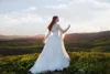 2023 estilo gótico bela adormecida vestidos de casamento branco com alças de envoltório corpete de renda bordado vestidos de casamento personalizado plus size vestido de noiva vintage