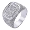 Fashion Hip Hop Sieraden Big 18K Goud gevulde Pave Mirco CZ Diamond edelstenen Women Wedding Party Finger Ring Gifts