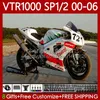 Body Kit för Honda VTR1000 RTV1000 RC51 00 01 02 03 04 05 06 Bodywork 123No.50 VTR 1000 SP1 SP2 2000 2001 2002 2003 2004 2005 2006 Röd grön VTR-1000 2000-2006 Fairing