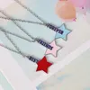 Pendentif colliers pièces/ensemble amis étoile rouge rose bleu en alliage de Zinc soeur BFF famille collier bijoux cadeau 2022