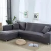 Dubbel soffa t￤ckning 145-185 cm f￶r vardagsrum soffa t￤cker elastiska l-formade h￶rn soffor t￤cker stretch chaise sektions slipcover 284 s2