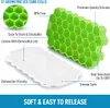 Bandejas de cubos de gelo premium moldes de silicone com tampa de vedação reutilizável moldes de cubo hexagonal para bebidas refrigeradas com comida de uísque