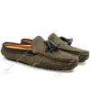 Primavera Verão Nova Moda Estilo Britânico Mens Lona Casual Ervilhas Shoes de Ervilhas Slippers Man Student Student Homens Preguiçoso Drive Overshoes Confortável Respirável 38-47 1415