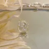 Anello fiore in metallo color oro moda coreana per gioielli da sposa con anello da dito regolabile con perle eleganti da donna