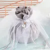 Gift Wrap 10/20pcs Luxury Drawstring Velvet Bags With Gauze&Pearl Jewelry Pouches Christmas Decor Wedding Favor WrappingGift