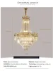 Lâmpadas pendentes iluminação de lustre de cristal moderno de loft de alta qualidade Led de led de ouro para a sala da sala da sala de estar iluminação interna