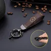 Classic Printed Keychain Designer PU Leather Key Chain Buckle Lovers Car Handmade Keychains Brown Flower Grid Bag Charm Pendant Trinket Land Multicolor Options