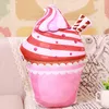 Pink Cup Cake Plush Pillow Ice Cherry Fruits Cookie Biscuit Cholocate Red Heart Filled Food Girl Lady decor J220704