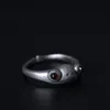 Żaba pierścienia dla kobiet mężczyzn Real 925 Srebrne pary otwarte vintage urocze zwierzęce pierścienie palców srebrne mody biżuterii prezenty