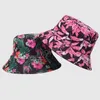 Sommer Frauen Floral Print Harajuku Eimer Hut Angeln Outdoor Fischer Hüte Frau Knochen Feminino Outdoor Strand Kappe