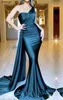 Dark Green One Shoulder Bridesmaid Dresses For Africa Unique Design Full Length Plus Size Wedding Guest Gowns Junior Maid Of Honor8806198