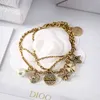 2022 Top Luxury Ring Bracelet Jewelry Dijia Двойное ожерелье в форме сердца Женщина INS WIND NET THE AGE Пчелиная Звездная Жемчужная Семейная Клавикуля