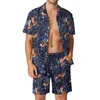 Survêtements pour hommes Folly Print Outdoor Men Sets Woodland Floral Casual Shirt Set Summer Shorts 2 Piece Trending Suit Plus Size 3XLMen's Men'sM