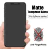 Matt Frosted Tempered Glass Screen Protector för iPhone 14 13 12 X XR XS 11 Pro Max 8 7 Plus 6S 5 Anti Fingerprint Protective Film