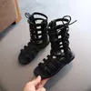 الأحذية الصيفية Girls Gladiator Sandals Crosstied Boots for Baby Kids Shoes Nasual Roma Lace Up High Top Sandalias Botas 220621
