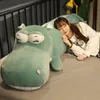 Grande greinho de dormir travesseiro de perna grande olho hipopótamo soft abaixão de algodão boneca brinquedo de pelúcia