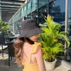 Solid Color Wide Brim Hats Raw Edge Bucket Hat Outdoor Sun Hat Men's and Women's Vacation Casual Cap