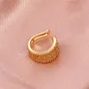 Gold Color Ear Cuff Clip for Women Fake No Piercing C Shape Geometric Rhinestone Earcuff Clips Jewelry