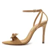 2022 dames dames leer 12 cm hoge hakken sandalen zomer gesp buckle open tenen peep-jurken trouwjurk gladiator schoenen bowtie patent suede euro-Amerikaanse maat 34-46
