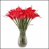 Real Touch Artificial Flower Calla Lily Faux Floral Party Wedding Flowers Home Garden Decoration Drop Delivery 2021 Grönery Accenters Decenter