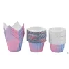 Gradient Cupcake Liners Cake Baking Cups Greaseproof Paper Muffin Wrappers Dessert Holder for Party Wedding BBE13567