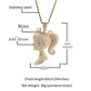 New Arrived Diamond 3D Crown Barbie Pendant Necklace Copper Inlaid Zircon Hip Hop Jewelry for Men Women