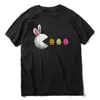 Heren T-shirts Heren t-shirts Unisex Happy Easter Day Egg Eat Funny T-shirt Katoenen T-shirt met korte mouwen Streetwear Zacht T-shirt