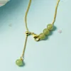 Ketens overdracht Hetian jade ketting ketting kwastje trekt sleutelbeen ketting mode all-match high-end trend sieraden cadeauchains godl22