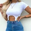 Tunic Chic Korean Autumn Tops Sexiga Crop Women T-shirts Solid Female Crop Tops Ribbed T Shirt For Women Sticked Tees Tops G2846 220510